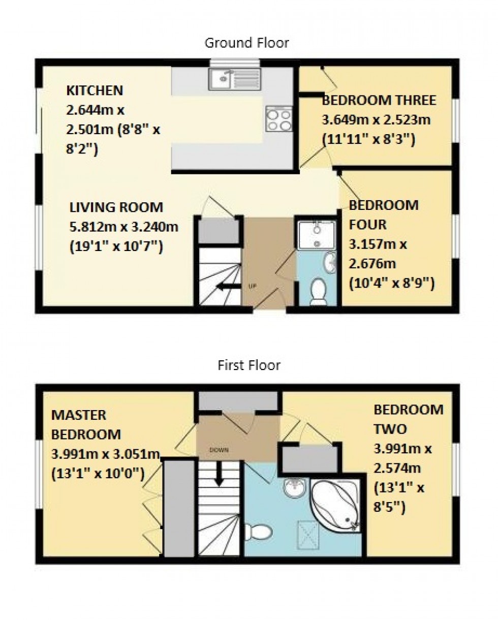 Floorplan for Honicombe Park, St Anns Chapel, Cornwall