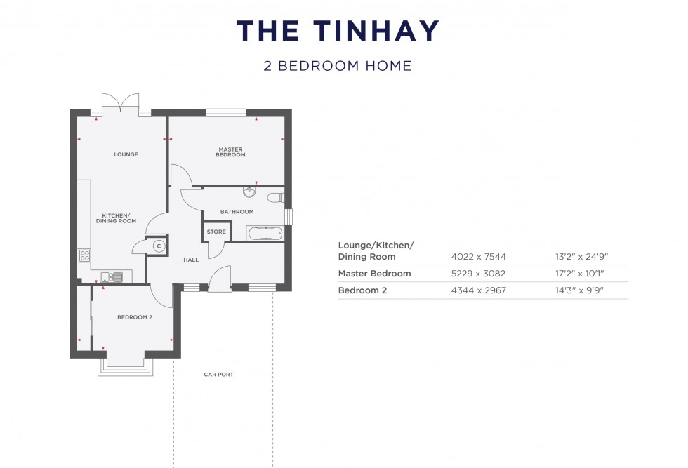 Floorplan for Oakdene, Lifton