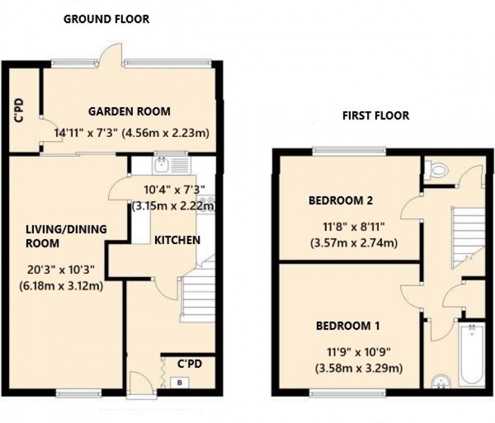 Floorplan for Wye Gardens, Plymouth
