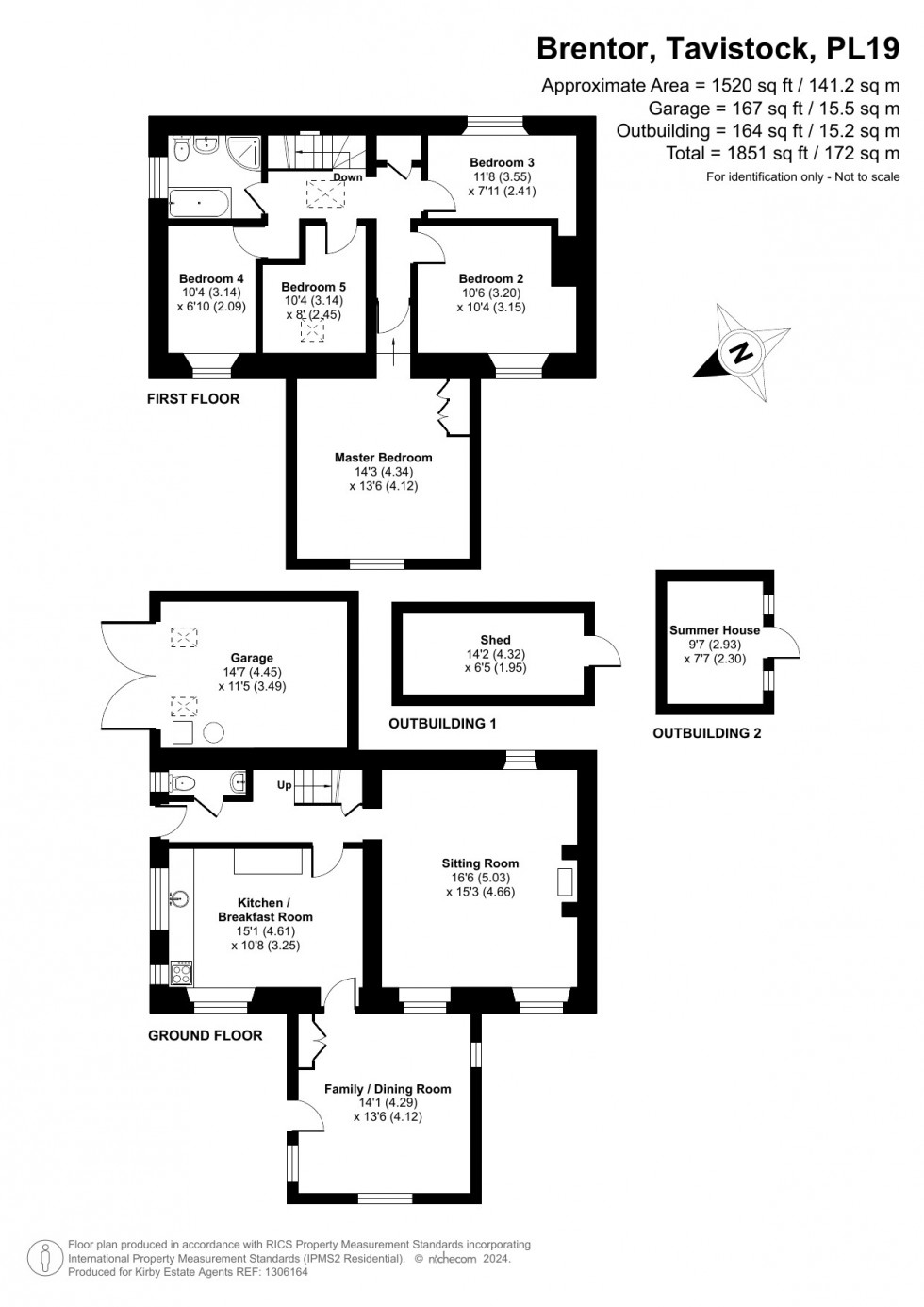 Floorplan for Brentor, Tavistock