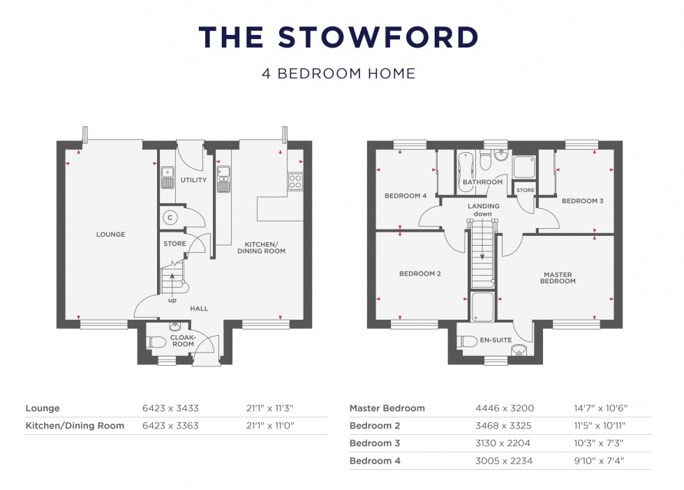 Floorplan for Oakdene, Lifton